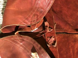 Chap - Parel Gerald Roberts Fringed Vintage Leather Chaps Large Adult Size 4