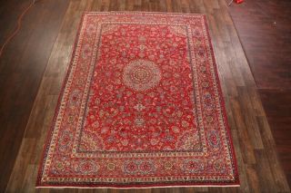 Vintage Traditional Floral One - of - Kind LARGE Red Rug Oriental Wool Carpet 10x13 3
