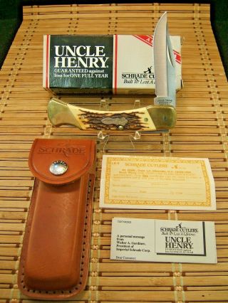 Vintage Schrade,  Usa Uncle Henry Lb8 Papa Bear Folding Lockback Knife