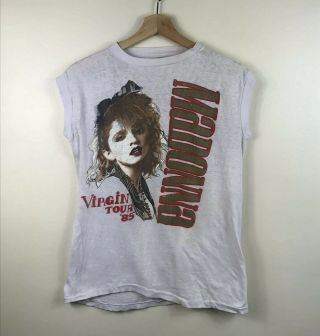 Madonna Vintage The Virgin Tour 1985 Concert Shirt Sleeveless Medium Very Rare
