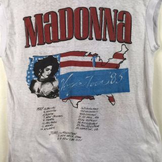 Madonna Vintage The Virgin Tour 1985 Concert Shirt Sleeveless Medium Very Rare 2