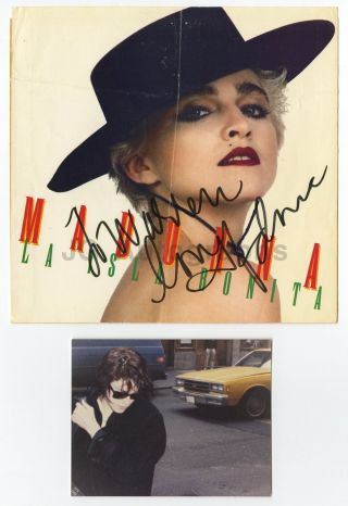 Madonna - Rare Autographed & Inscribed Vintage " La Isla Bonita " 7 " Record Sleeve