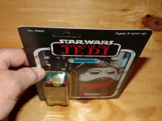 Vintage Nien Nunb Star Wars Return of the Jedi 65 Back CARD MOSC 5