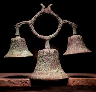 Bronze Mission Bell Chime,  Vtg Antique Spanish Mexico Church Brass Handbell