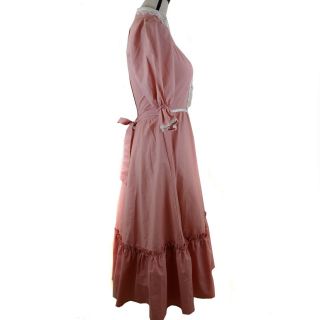 Gunne Sax Womens Dress Sz 7 Pink Prairie Victorian Midi 3/4 Sleeves Vintage 70s 5
