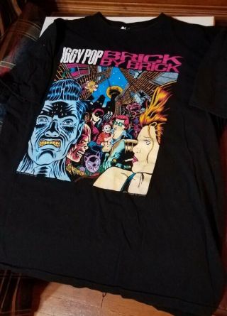 Iggy Pop - Brick By Brick Tour - Vintage T - Shirt Xl From Detroit Show 1990
