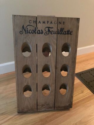 Vintage French 9 Bottle Riddling Wine/champagne Rack Nicolas Feuillatte