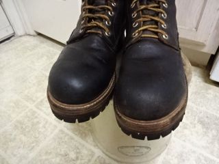 VINTAGE 70 ' S RED WING LOGGER BOOTS GREAT COND NOT MUCH USA MADE STEEL TOE 3