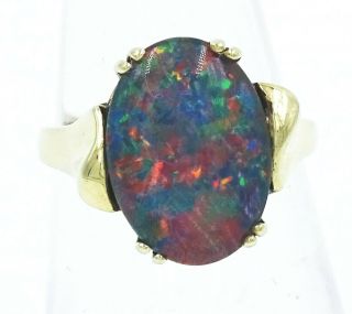 A Vintage Beauty 9ct Yellow Gold & Opal Ring