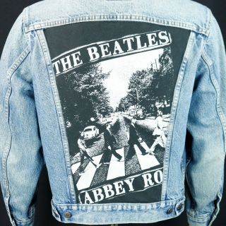 The Beatles Levis Denim Jacket Abbey Road Blue Jean Vtg Made Usa 42 Medium Small