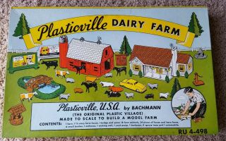 Vintage 1950s Bachmann Plasticville Usa Dairy Farm Master Set W Renwal Ford Car
