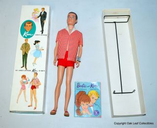 Painted Hair Brunette Ken Doll With Attached Wrist Tag Box