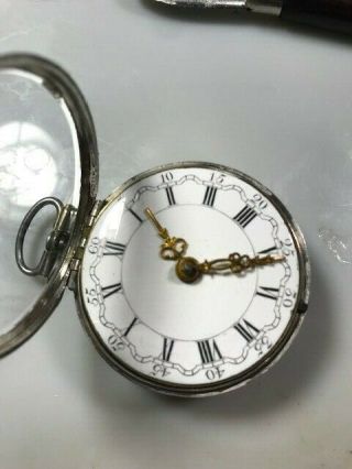 RARE Antique Silver English VERGE FUSEE Pocket Watch 1700 ' s 4