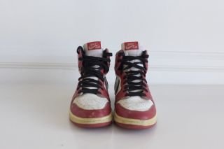 1985 Nike Air Jordan I 1 Red Black White Chicago Og Vintage Sz 9.  5