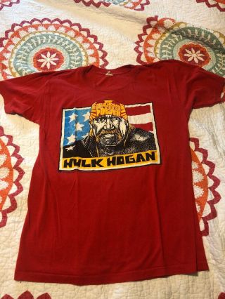 Vintage Vtg Wwf Hulk Hogan Tee Shirt Wcw Ecw Rap Large L Medium M