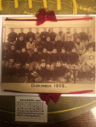 Vintage 1900s Dickinson Carlisle Football Team Action Photo Calendar 1908 - 1909 8