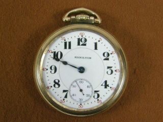 Hamilton 996 Railroad Grade Pocket Watch 1918 19 Jewels 16s & Accurate