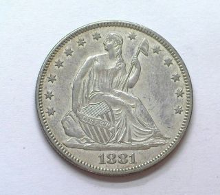 1881 Seated Liberty Silver 50 Cents Near Choice Uncirculated Rare Keydate