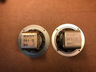 Vintage Pair 1964 Sony Holey Basket 5 " Speakers Open Baffle 8 - Ohm Coral 082 - 12