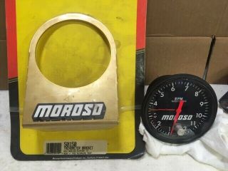 Moroso Cable Drive Tach And Mount,  Vintage And
