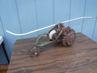 Vintage National Mfg.  Co.  Cast Iron Walking Lawn Tractor Sprinkler Model A5 2