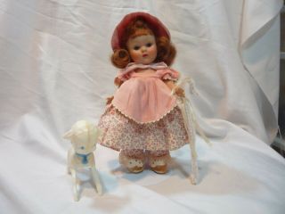 Vintage Vogue Strung Ginny Doll Mary Lamb 1951 - Ginny Doll With Her Lamb