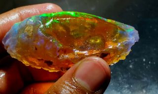 Ethiopian Opal Jumbo Rare Fire 308 Crt 100 Natural Rough In Loose Gemstone L5 (8