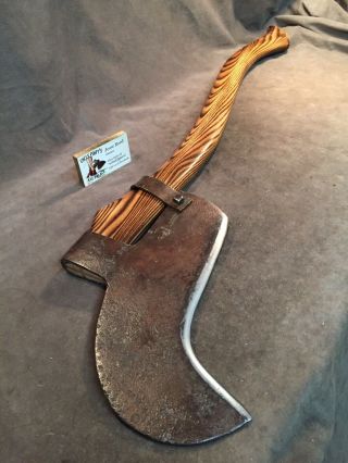 Vintage Collins Legitimus Brush Hook Axe Knife Polished Custom Jesse Reed Handle