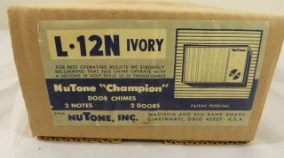 Vintage Nutone L - 12n Champion Ivory Bell Chime 2 - Door Mid - Century Contempora