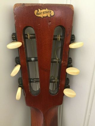 Antique Vintage 1901 - 1904 Bay State Brazilian Rosewood Parlor Guitar 3