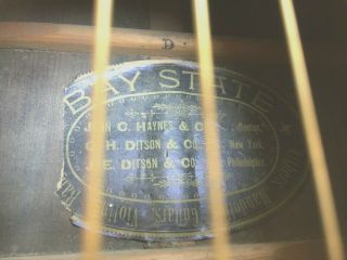 Antique Vintage 1901 - 1904 Bay State Brazilian Rosewood Parlor Guitar 4