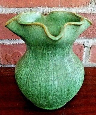 Vintage Royal Crown North Carolina Art Pottery Ruffled Rim Vase 5 1/2 " H 1939 - 42