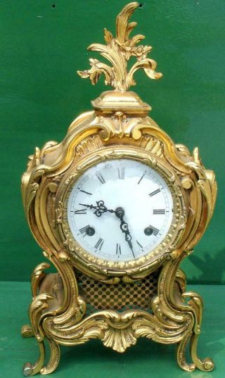Vintage Franz Hermle 8 Day Boulle Type Rococo Mantle Clock