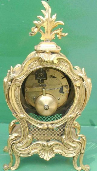 VINTAGE FRANZ HERMLE 8 DAY BOULLE TYPE ROCOCO MANTLE CLOCK 6