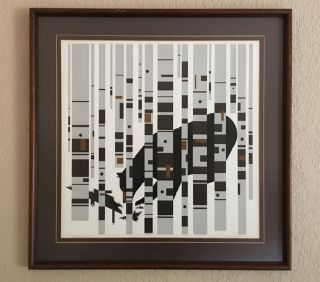 Vintage Charley Harper Fine Art Print “bear In The Birches” Signed & Numbered