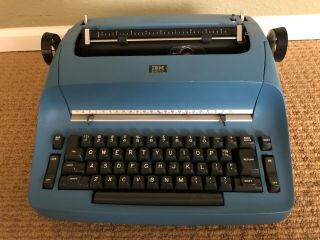 Vintage Blue Ibm Selectric Correcting Typewriter
