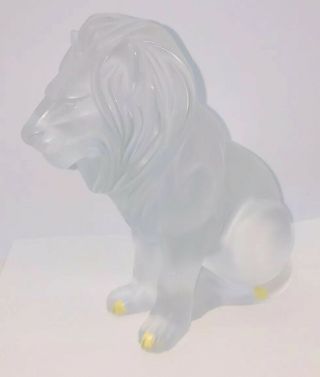Lalique France Vintage Crystal Glass Large Lion Figurine