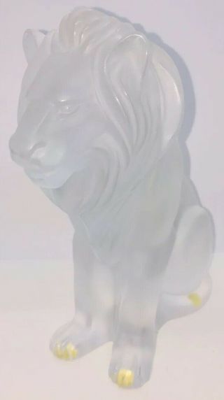 Lalique France Vintage Crystal Glass Large Lion Figurine 2