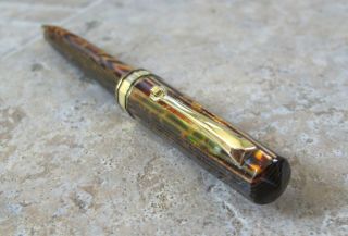 Vintage Omas Extra Arco Brown Celluloid Ballpoint Pen,  Old Style,  Paragon