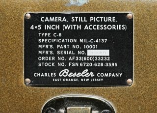 USAF C - 6 4x5 Beseler Press Camera Kit RARE 7