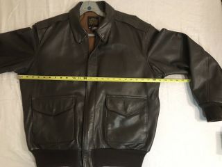 Vintage AVIREX Brown Leather Army Air Force Type A - 2 Bomber Jacket 44 USA 8