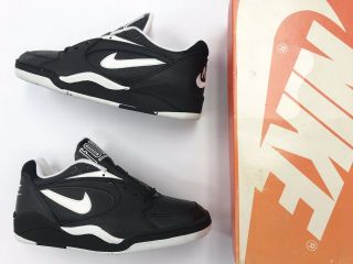 Vintage 1991 Nike Court Force Lo Leather Black White Sz 9.  5 Men Shoes Af1 Air