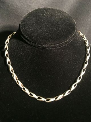 Vintage Sterling Silver Necklace Signed Zina Of Beverly Hills 17 " 32g