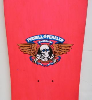 Vintage NOS 1989 Powell Peralta Steve Saiz Totem Pole Skateboard Deck Neon Red 9