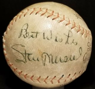 1960s Stan Musial Signed Inscribed Baseball St Louis Cardinals Team Vtg Hof