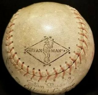 1960s STAN MUSIAL Signed Inscribed Baseball ST LOUIS CARDINALS TEAM vtg HOF 3