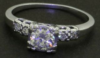 Vintage Platinum.  73ct Diamond Wedding Engagement Ring W/.  65ct Center Size 7