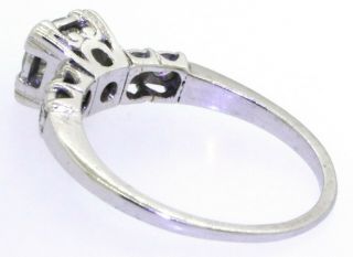 Vintage Platinum.  73CT diamond wedding engagement ring w/.  65CT center size 7 3