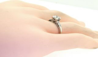 Vintage Platinum.  73CT diamond wedding engagement ring w/.  65CT center size 7 5