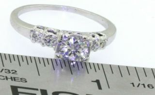 Vintage Platinum.  73CT diamond wedding engagement ring w/.  65CT center size 7 6